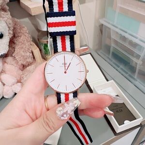 Daniel Wellington Classic Oxford White Dial Canvas Strap men Watch/NWB